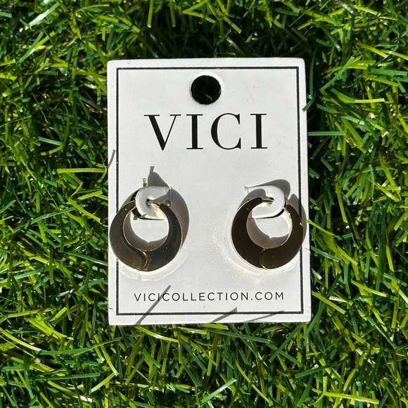 Vici Collection Gold Plated Hoops - Picture 1 of 4